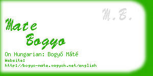 mate bogyo business card